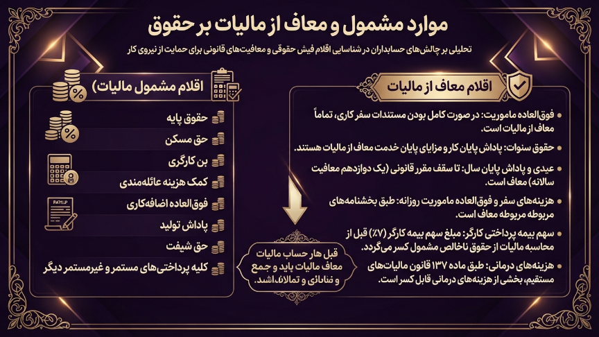 موارد مشمول و معاف از مالیات حقوق