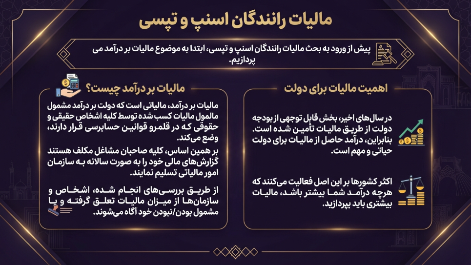 مالیات رانندگان اسنپ و تپسی 