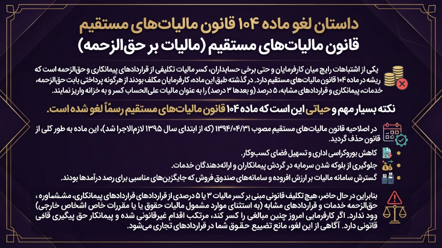 لغو ماده 104 مالیات 