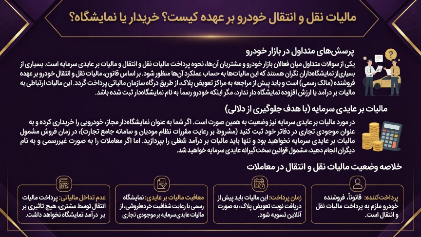 مالیات نقل و انتقال بر عهده کیست 