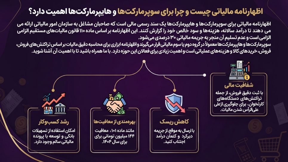 اظهارنامه مالیاتی سوپرمارکت 