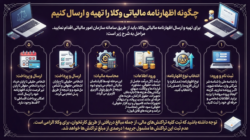چگونگی ارسال اظهارنامه مالیاتی وکلا 