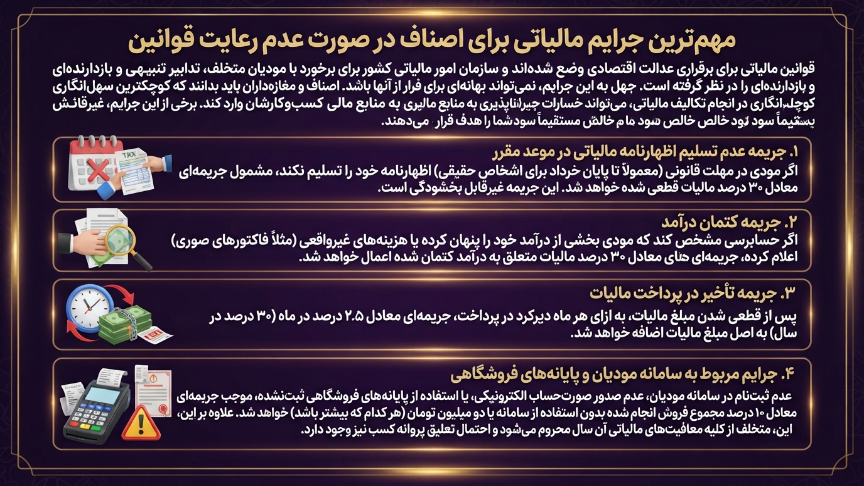 جرایم مالیاتی اصناف 