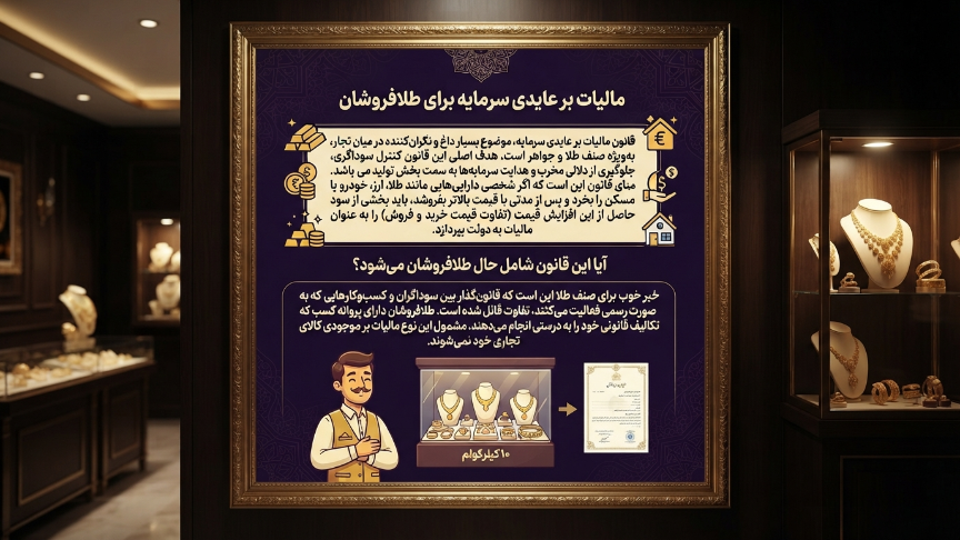 مالیات برعایدی سرمایه طلافروشان 