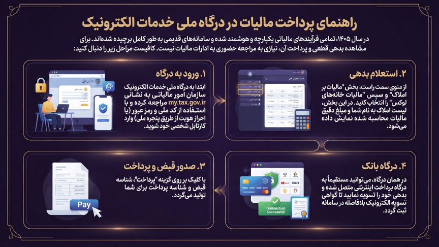 پرداخت مالیات درگاه ملی خدمات خانه لوکس 